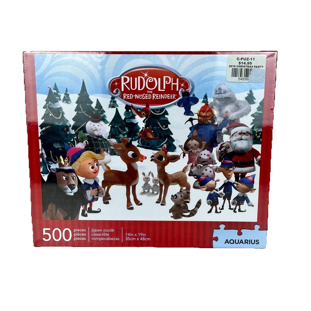 Rudolph the Red Nosed Reindeer Aquarius 500 Piece Jigsaw Puzzle Santa Elf Snow